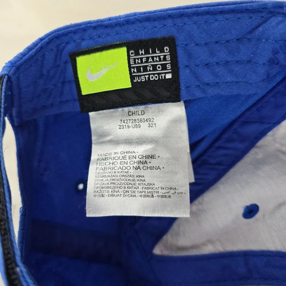 Nike Baseball Hat Youth Blue Adjustable Cap Embroidered Swoosh Sportswear